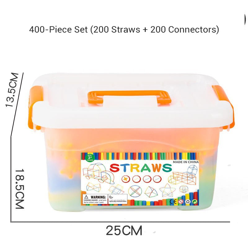 Jouet de construction flexible en paille