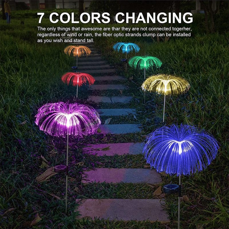 Lampe de Jardin Solaire – Lampe Méduse à Couleurs Changeantes