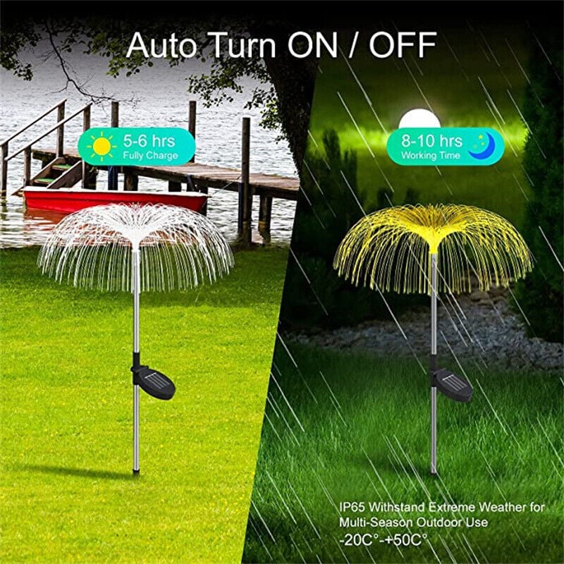 Lampe de Jardin Solaire – Lampe Méduse à Couleurs Changeantes