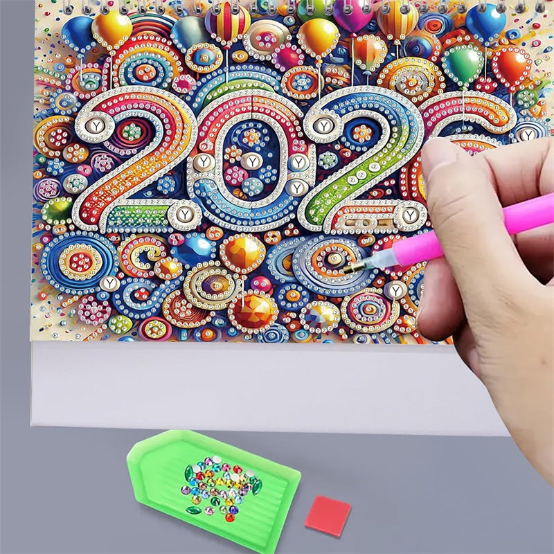 📢50% DE RÉDUCTION🎅Calendrier de bureau 2026 à poser Peinture diamant DIY