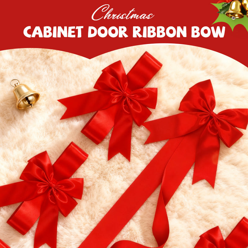 Grand nœud en ruban pour porte de placard de Noël
