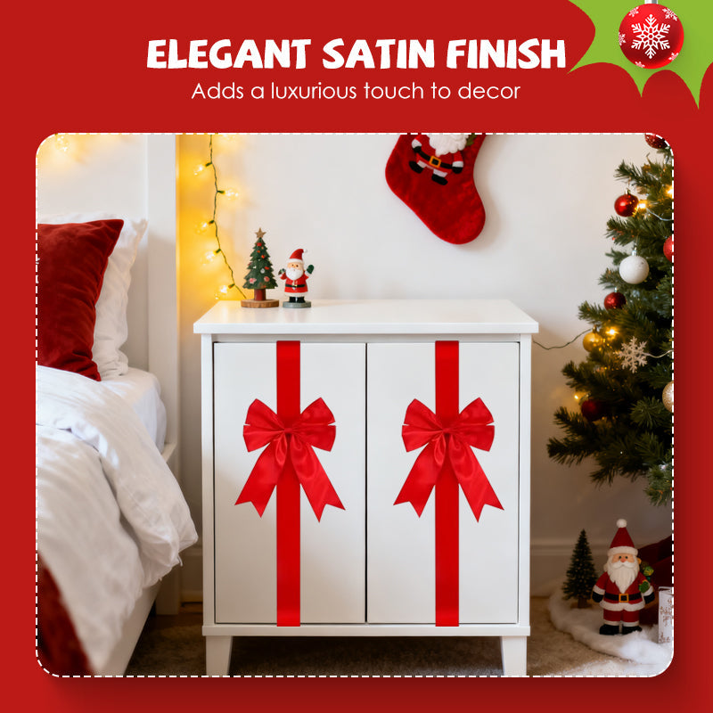 Grand nœud en ruban pour porte de placard de Noël