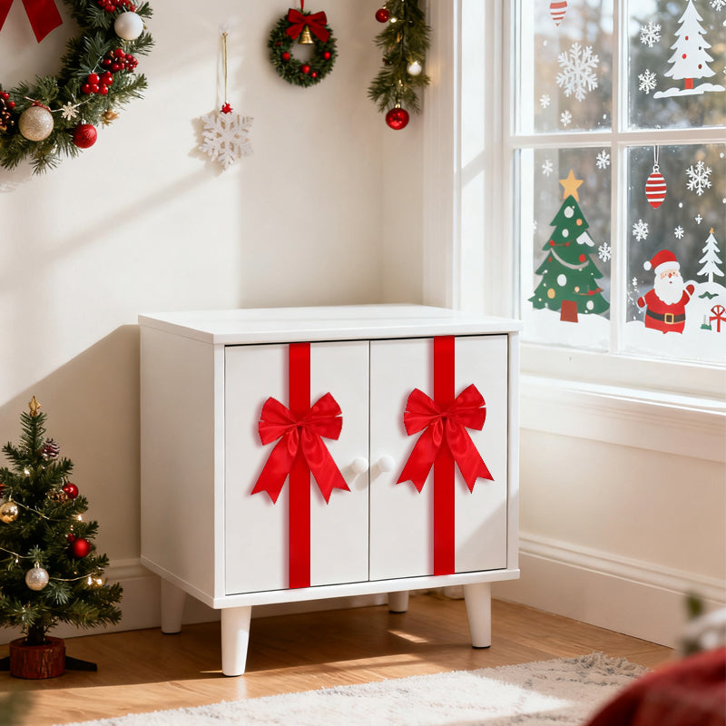 Grand nœud en ruban pour porte de placard de Noël