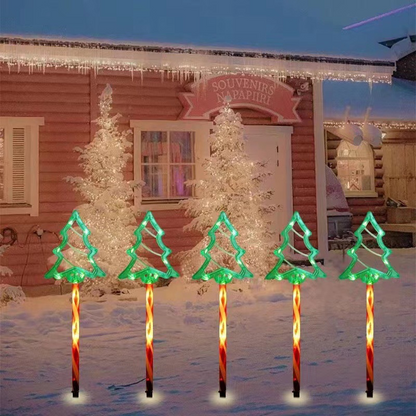 5 PCS Christmas Waterproof Outdoor Solar Pathway Lights