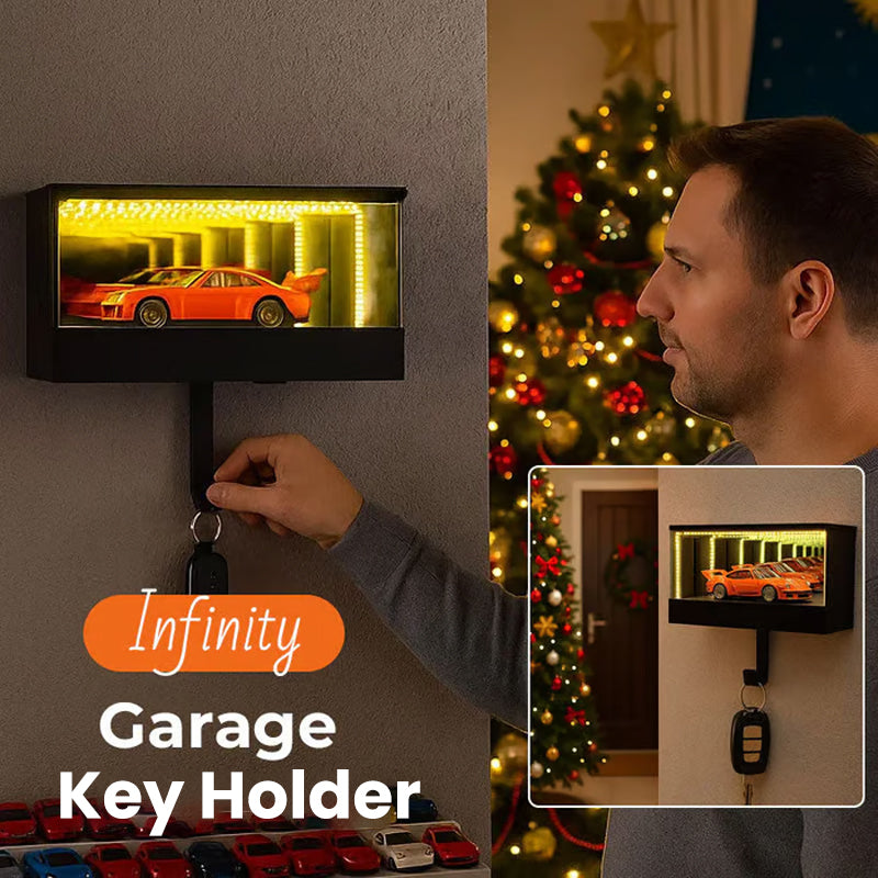 📢50 % DE RÉDUCTION🎅Porte-Clés Garage Infini🚗Effet Tunnel Lumineux LED, Arrêt Automatique, Cadeau Voiture✨