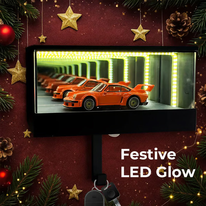 📢50 % DE RÉDUCTION🎅Porte-Clés Garage Infini🚗Effet Tunnel Lumineux LED, Arrêt Automatique, Cadeau Voiture✨