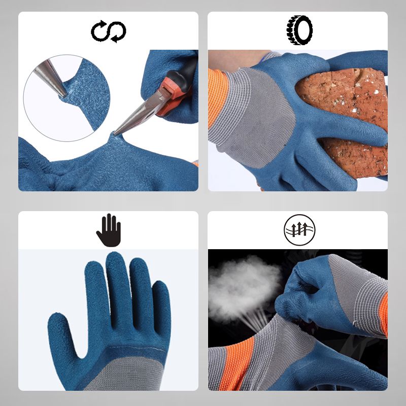 Pousbo® Gants de Travail Résistants à l'Usure en Caoutchouc - 12 Paires