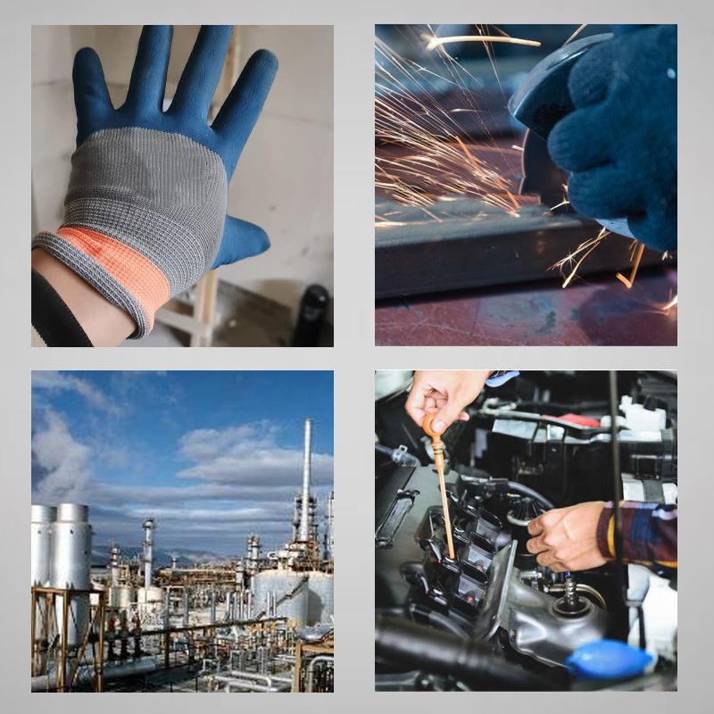 Pousbo® Gants de Travail Résistants à l'Usure en Caoutchouc - 12 Paires