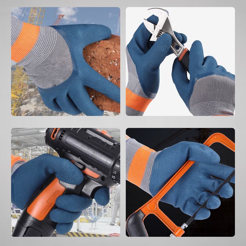 Pousbo® Gants de Travail Résistants à l'Usure en Caoutchouc - 12 Paires