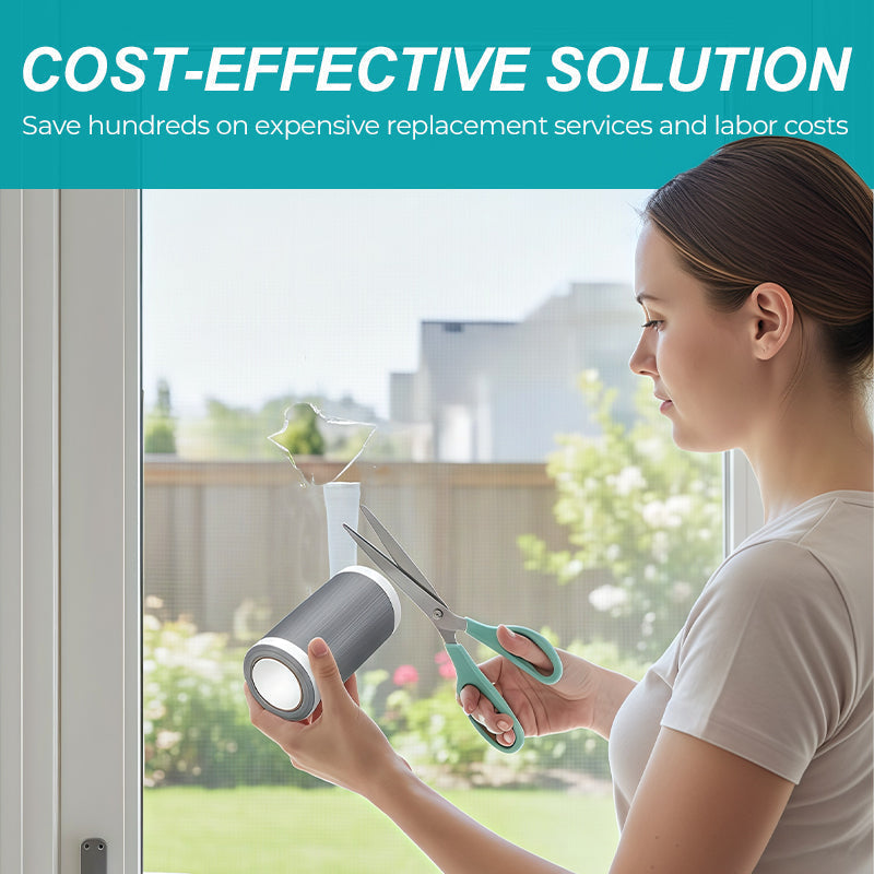 🪟✂️Ruban adhésif de réparation d'écran – Solution anti-insectes instantanée 🦟🛡️.