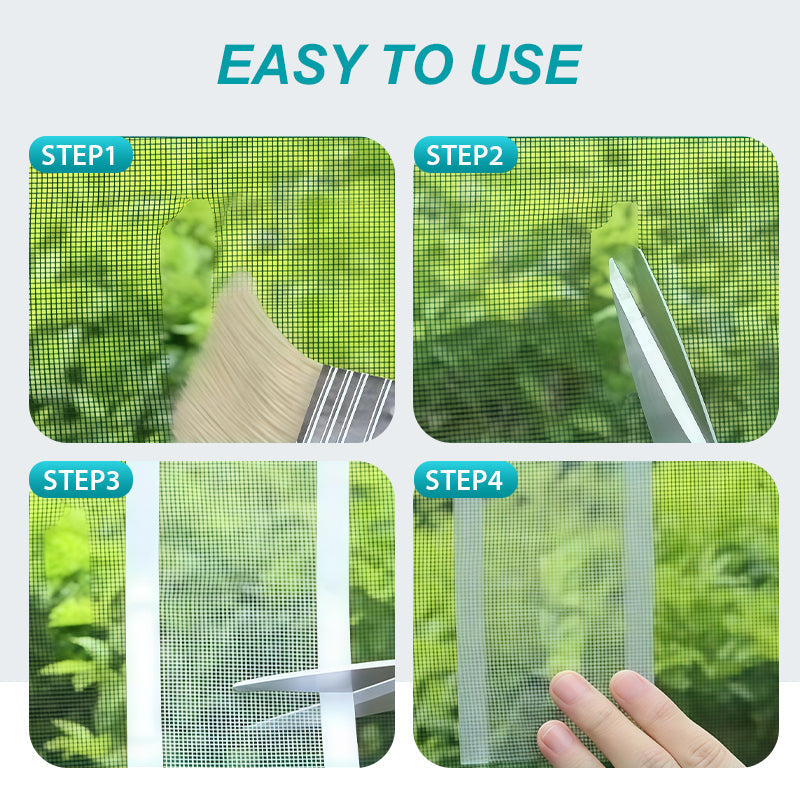 🪟✂️Ruban adhésif de réparation d'écran – Solution anti-insectes instantanée 🦟🛡️.