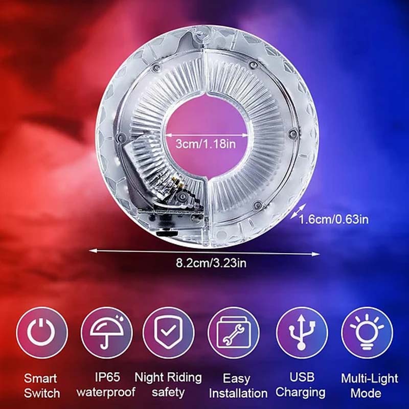 📢📢50 % de réduction✨Éclairage LED pour moyeu de roue de vélo pour la conduite de nuit