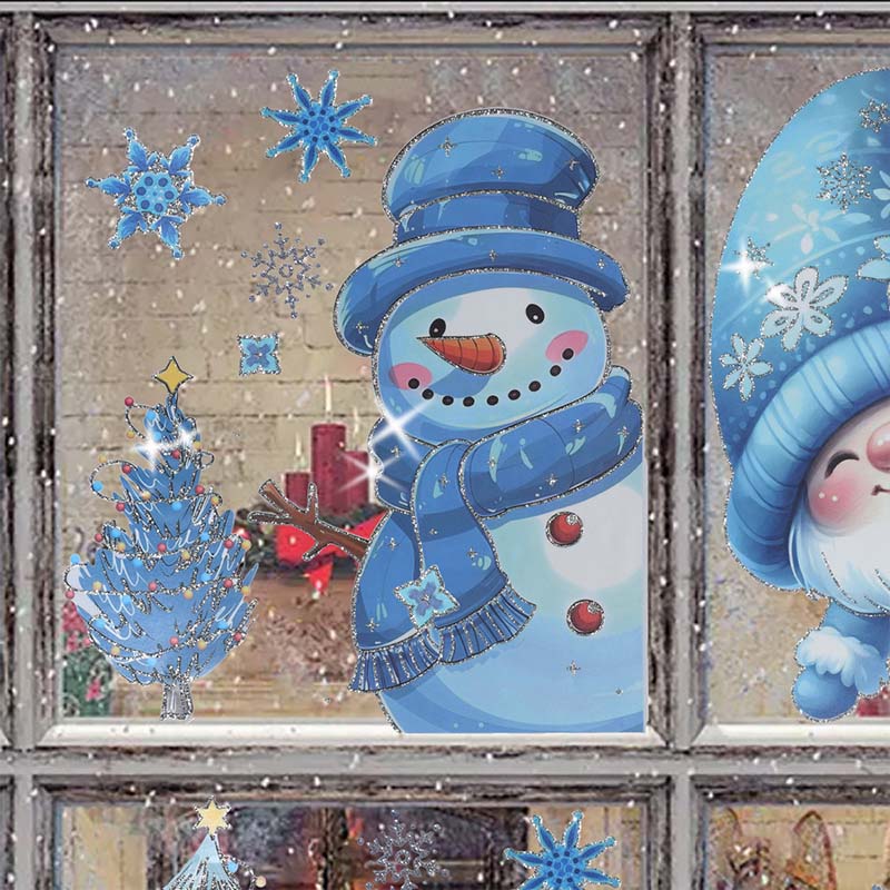 🎄50% DE RÉDUCTION!✨DÉCORATION DE FENÊTRE MAGIQUE DE NOËL🎅Autocollant Scintillant Sans Colle, Effet Brillant Intérieur/Extérieur, Facile à Appliquer et à Retirer🌟