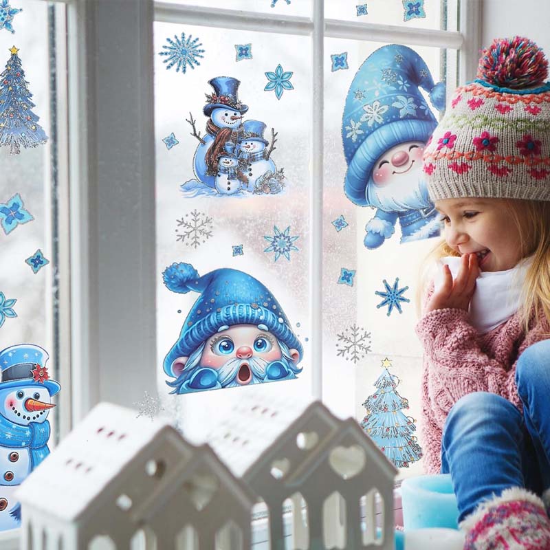 🎄50% DE RÉDUCTION!✨DÉCORATION DE FENÊTRE MAGIQUE DE NOËL🎅Autocollant Scintillant Sans Colle, Effet Brillant Intérieur/Extérieur, Facile à Appliquer et à Retirer🌟