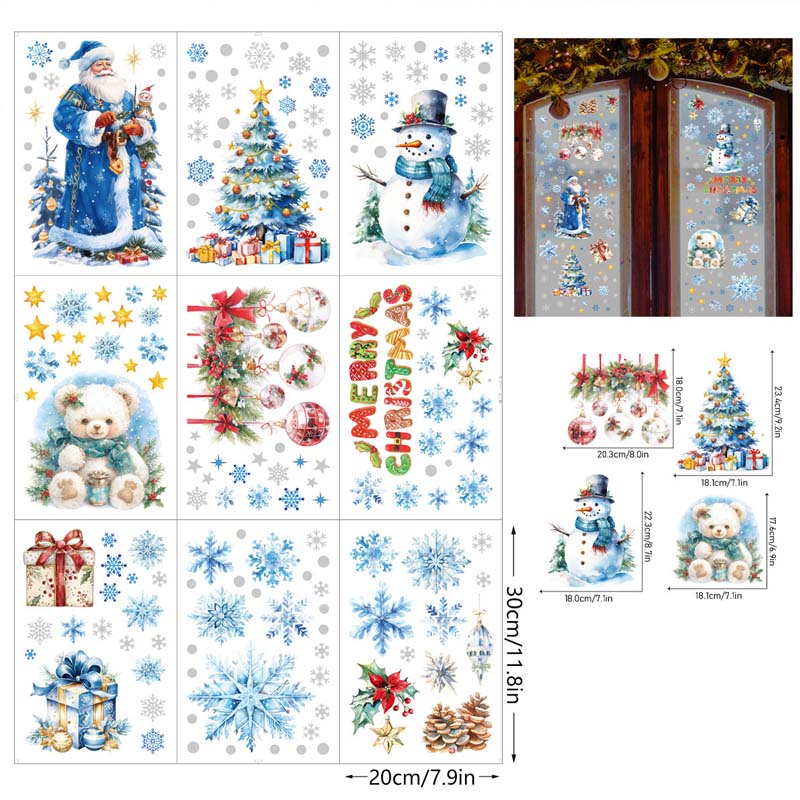 🎄50% DE RÉDUCTION!✨DÉCORATION DE FENÊTRE MAGIQUE DE NOËL🎅Autocollant Scintillant Sans Colle, Effet Brillant Intérieur/Extérieur, Facile à Appliquer et à Retirer🌟