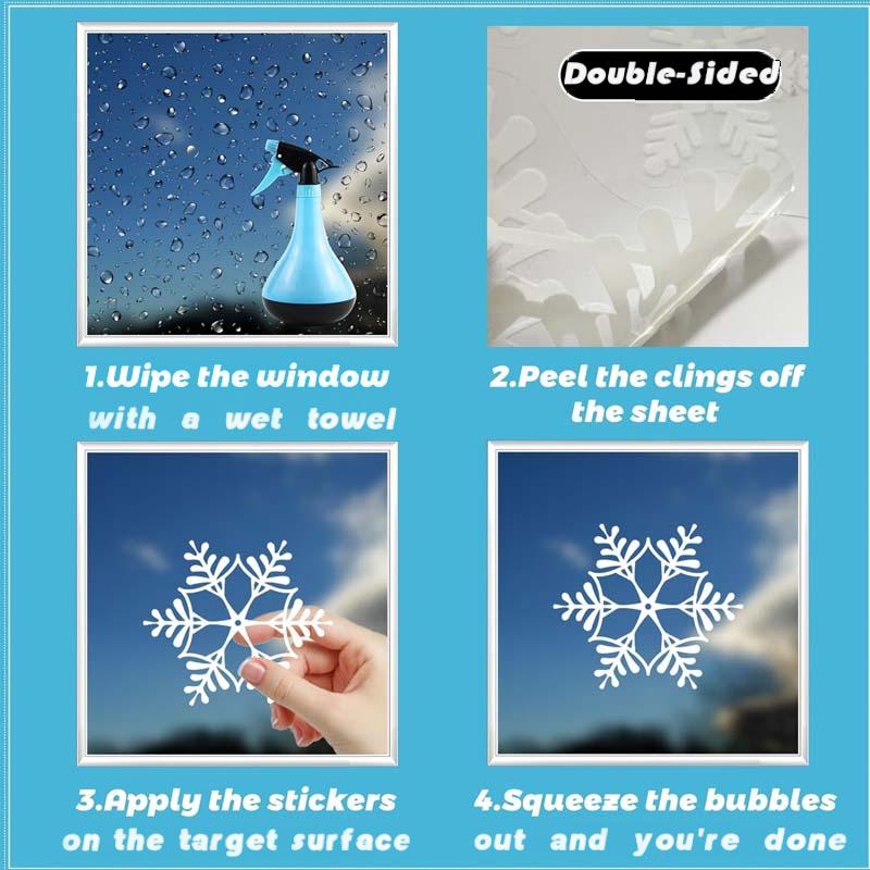 🎄50% DE RÉDUCTION!✨DÉCORATION DE FENÊTRE MAGIQUE DE NOËL🎅Autocollant Scintillant Sans Colle, Effet Brillant Intérieur/Extérieur, Facile à Appliquer et à Retirer🌟