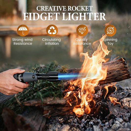 🚀Briquet Fusée Anti-Stress - Flamme Anti-Vent et Plaisir Ludique ! 🎁