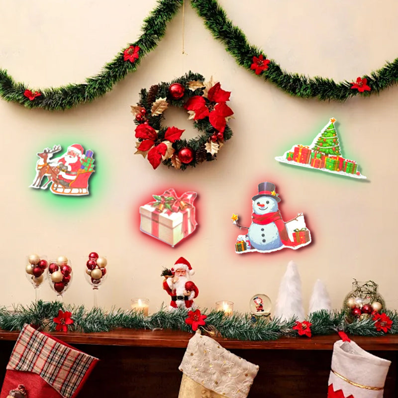 📢📢50 % de réduction✨Ensemble d'autocollants muraux lumineux pour Noël