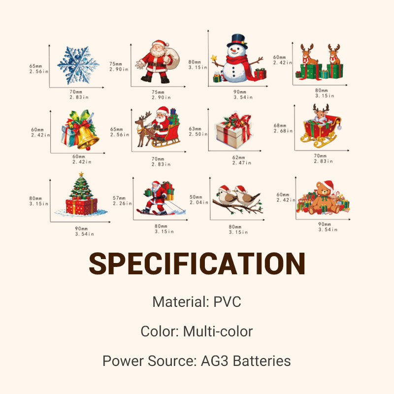 📢📢50 % de réduction✨Ensemble d'autocollants muraux lumineux pour Noël