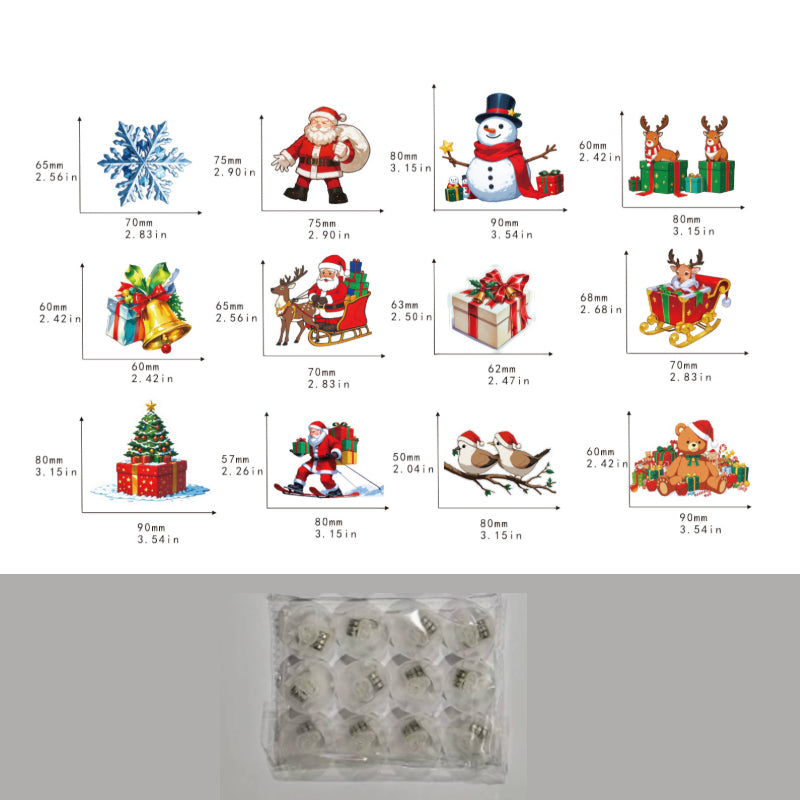 📢📢50 % de réduction✨Ensemble d'autocollants muraux lumineux pour Noël