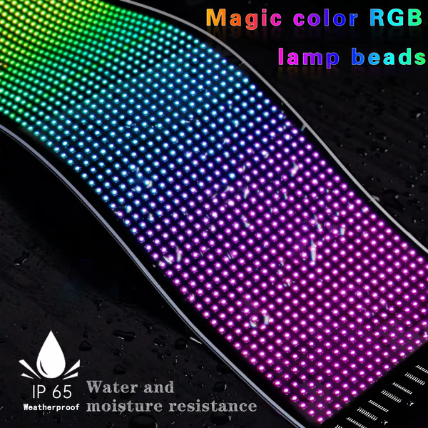 Écran LED Flexible pour Vitres de Voiture - Contrôle Bluetooth et Animations Personnalisées