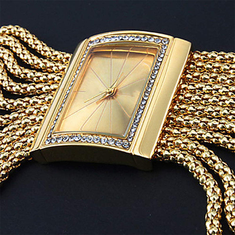 ⌚50% RÉDUCTION MAINTENANT !✨Montre Quartz à Strass avec Bracelet Pompon💎Élégante & Éclatante, Cadeau Parfait pour Célébrations🎁