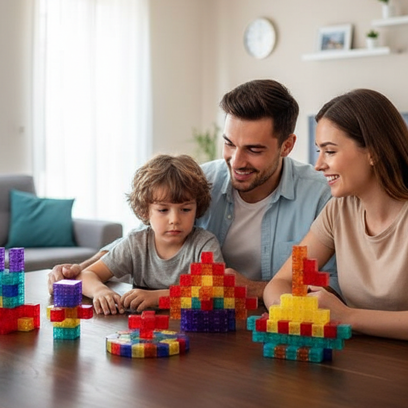 🧩50% DE RÉDUCTION🧲Jeu de Construction Magnétique 60+ Pièces – Aimants Puissants, 6 Faces, Sac de Rangement, Couleurs Vives, Idéal 7-14 ans, STEM🎁
