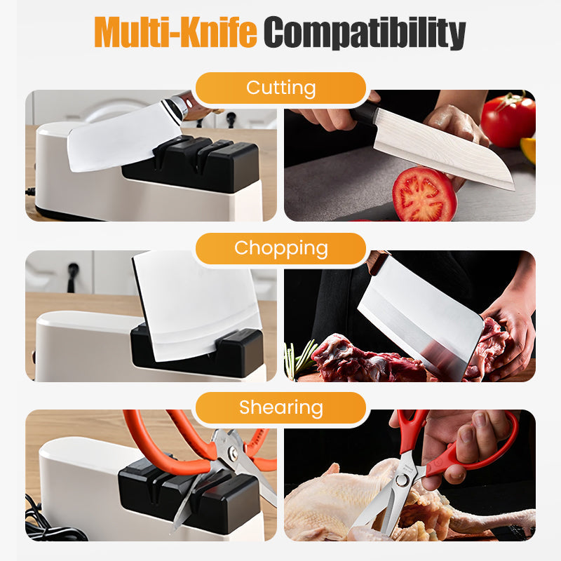 ✨Aiguiseur de Couteaux Électrique avec Technologie USB & Moteur Intelligent !🔪Restaurez le Tranchant en Quelques Secondes