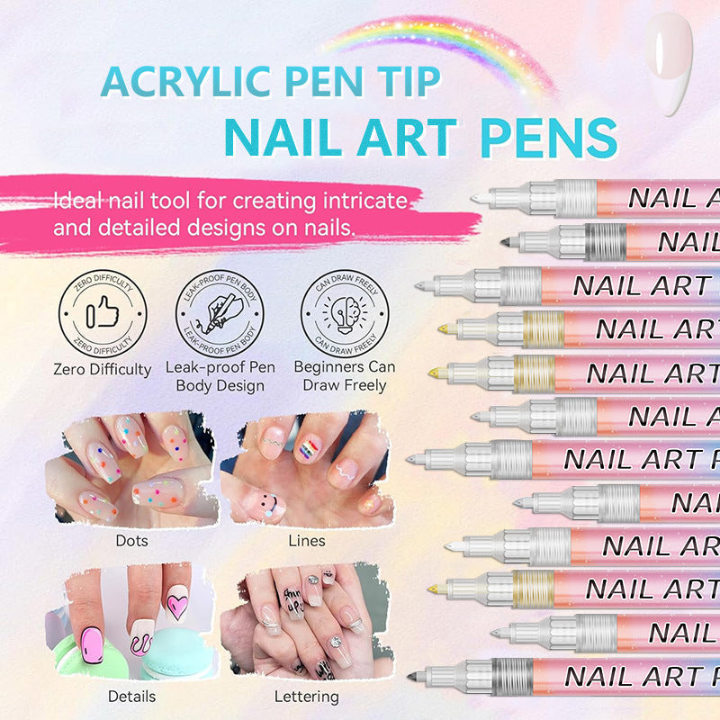 🎁Kit de 12 Stylos Professionnels pour Nail Art