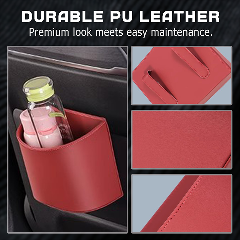 🔥-50% ! 🚗Porte‑gobelet universel en cuir PU pour voiture, fixation sûre, pour bouteilles & téléphones ☕✨
