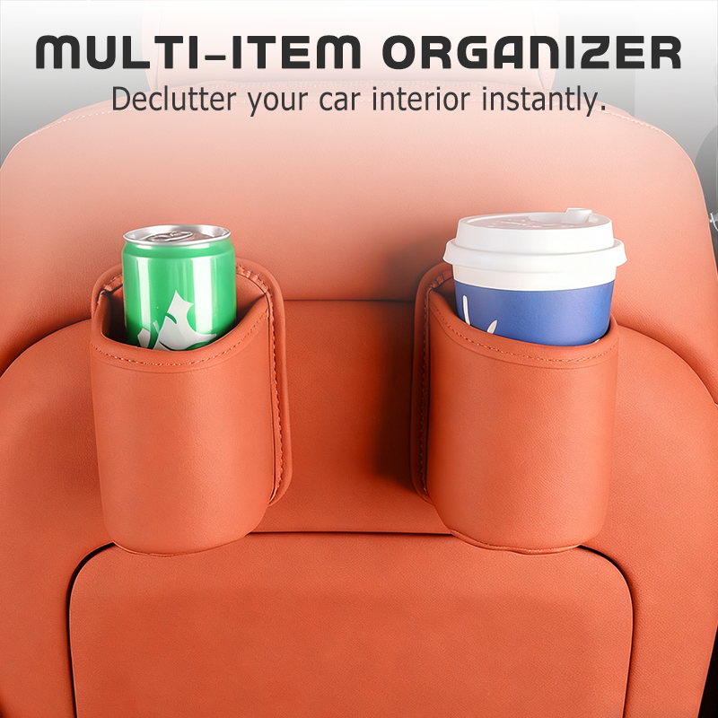 🔥-50% ! 🚗Porte‑gobelet universel en cuir PU pour voiture, fixation sûre, pour bouteilles & téléphones ☕✨