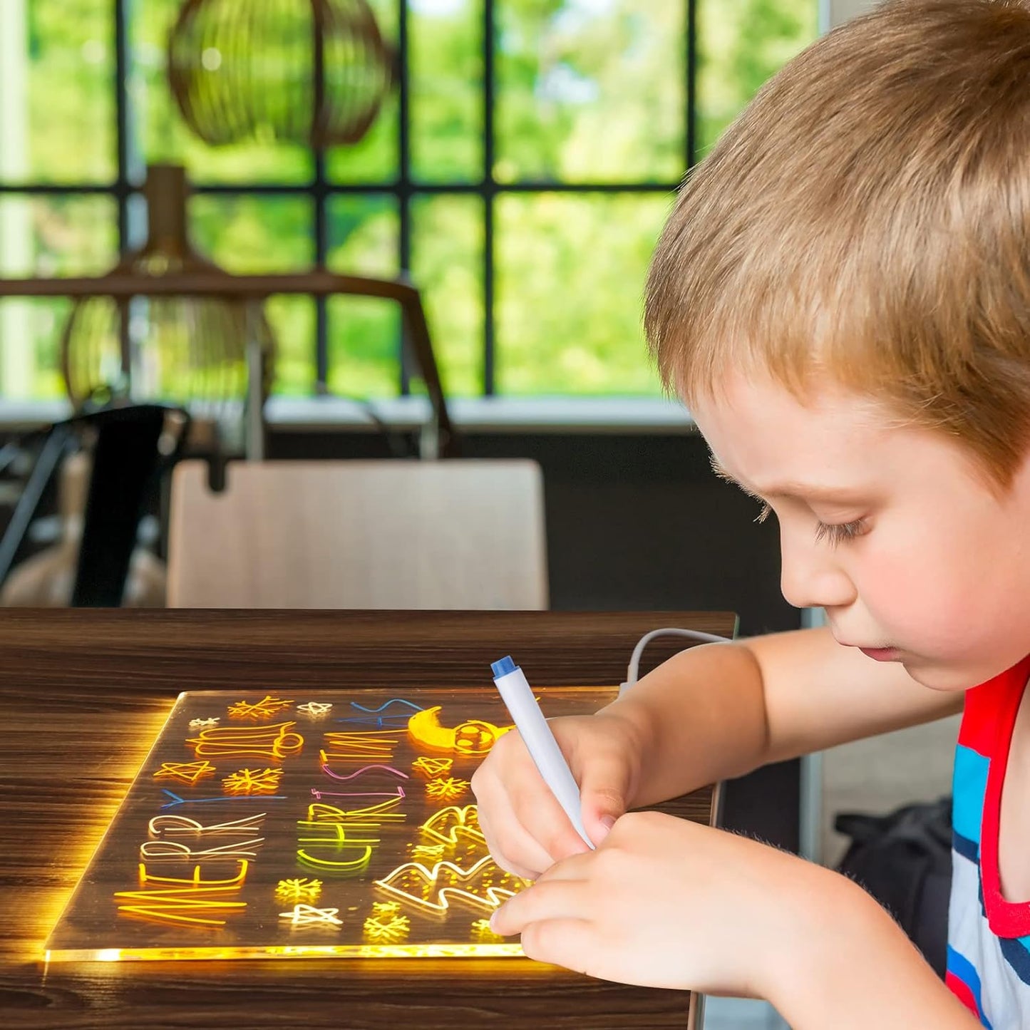 🎁 Le cadeau idéal pour eux – Tableau d’affichage LED effaçable à sec : 7 couleurs, éclairage doux & support réglable ! ✨