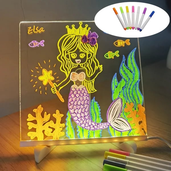 🎁 Le cadeau idéal pour eux – Tableau d’affichage LED effaçable à sec : 7 couleurs, éclairage doux & support réglable ! ✨