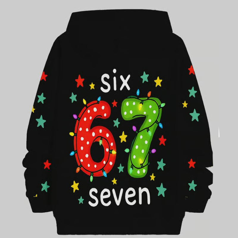📢📢50% de réduction !!!🎅👕Sweats à capuche graphique de Noël « 67 » pour enfants