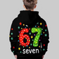 📢📢50% de réduction !!!🎅👕Sweats à capuche graphique de Noël « 67 » pour enfants