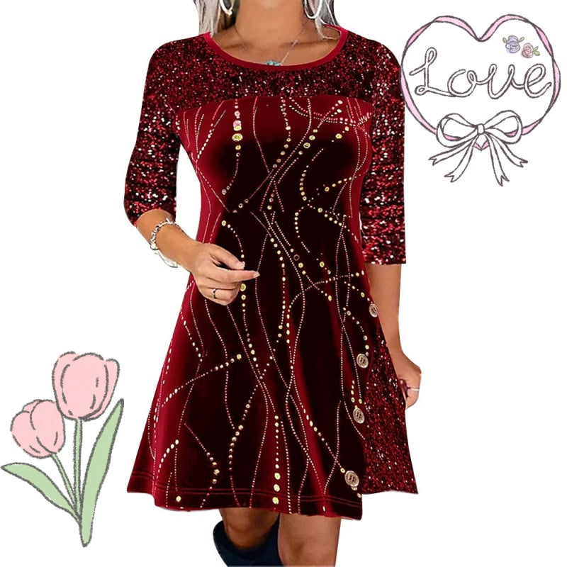 ⏳Offre spéciale à durée limitée✨Robe élégante évasée à paillettes💃Scintillez en rouge, or et vert pour toutes les occasions🌟
