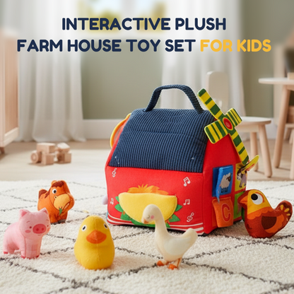 Maison de la Ferme Interactive en Peluche - Set de Jouets pour Enfants
