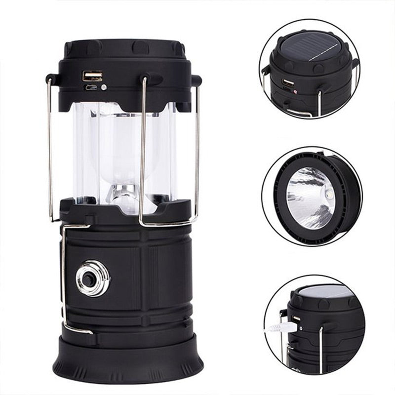 💐50% DE RÉDUCTION ! Lampe de camping rétractable à énergie solaire – Charge Solaire + USB, Étanche IP65, Lumière Multimode 🏕️☀️【Offre Limitée】