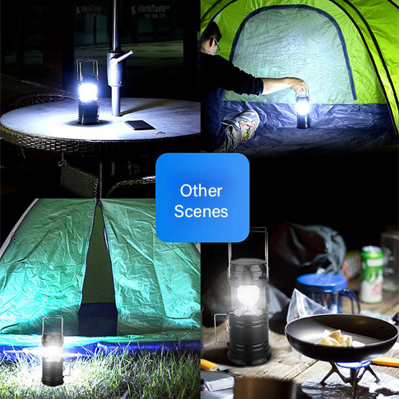 💐50% DE RÉDUCTION ! Lampe de camping rétractable à énergie solaire – Charge Solaire + USB, Étanche IP65, Lumière Multimode 🏕️☀️【Offre Limitée】