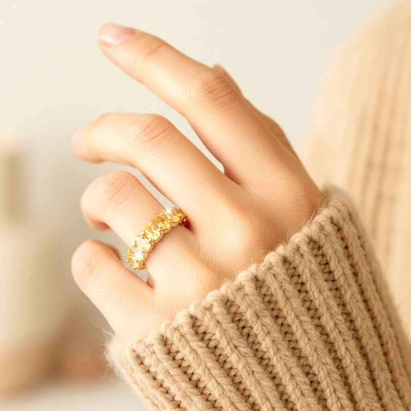 💎50% de réduction💍Bague de mode en zircon scintillant plein cercle