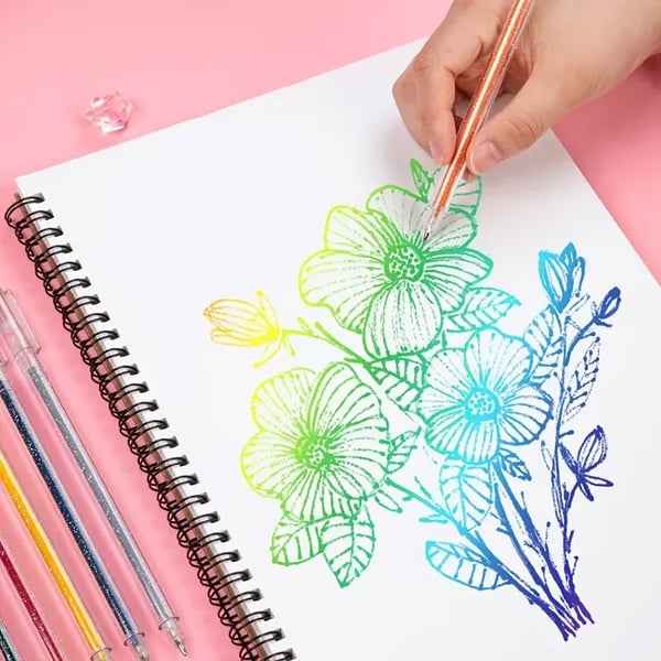 Set de Stylos Gel Pailletés Biodégradables - 8/12/18 Couleurs