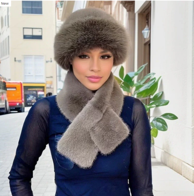 🎅Écharpe d'hiver Bonnet en peluche Combinaison chaude épaissie