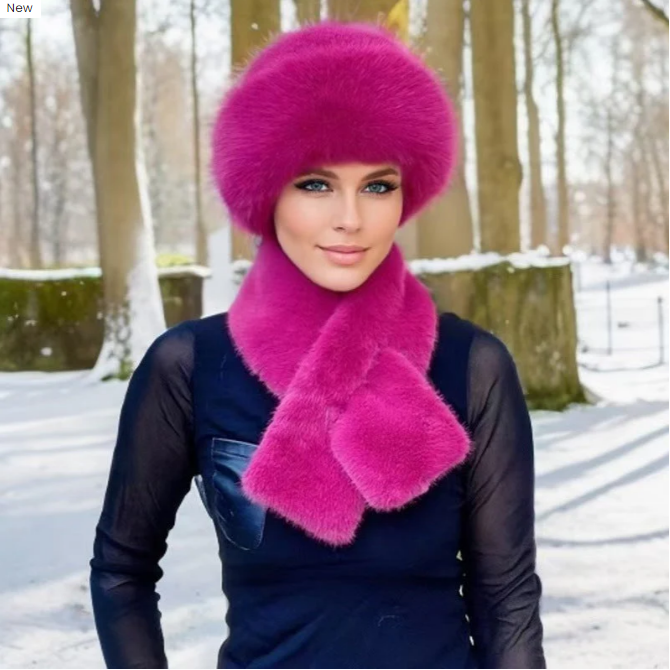 🎅Écharpe d'hiver Bonnet en peluche Combinaison chaude épaissie