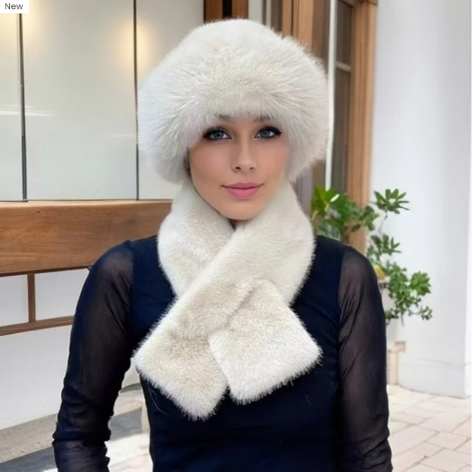 🎅Écharpe d'hiver Bonnet en peluche Combinaison chaude épaissie
