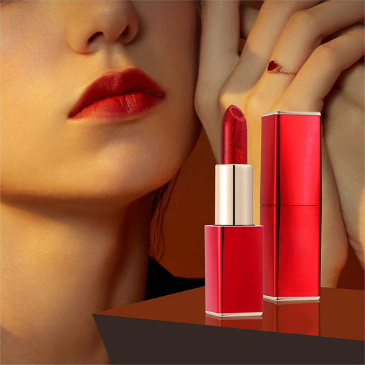 💄Rouge à Lèvres Pailleté Hydratant qui Change de Couleur – Double Couche, Longue Tenue & Activation Thermique