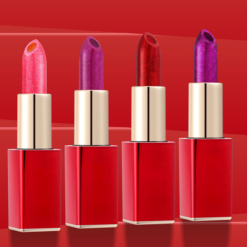 💄Rouge à Lèvres Pailleté Hydratant qui Change de Couleur – Double Couche, Longue Tenue & Activation Thermique