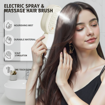 📢📢50 % de réduction⏰Brosse Électrique Cheveux – Spray Hydratant, Massage & Lissant Instantané✨📦