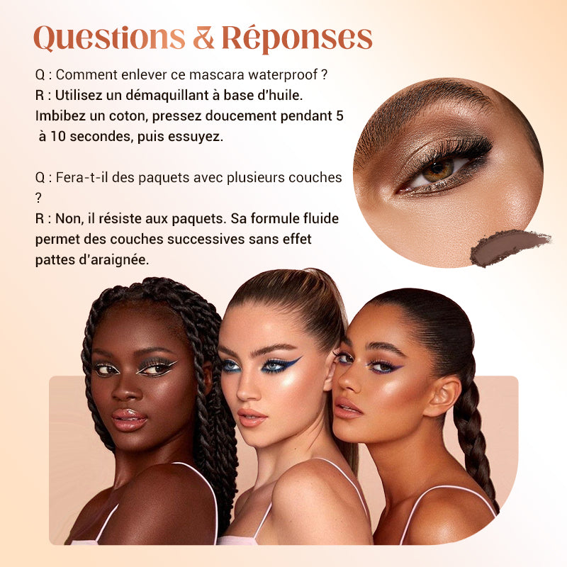 🎁Achetez 1 obtenez 1 GRATUIT✨Mascara Fibre Waterproof – Longueur, courbure & volume intense sans paquets🌟