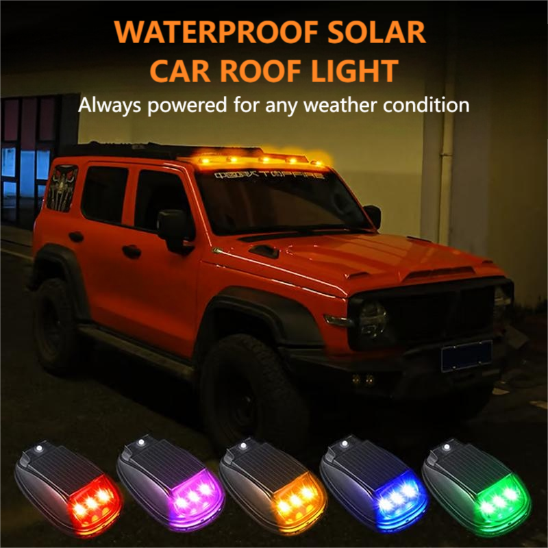 ⏳50 % de réduction pour une durée limitée⏰Éclairage solaire étanche pour toit de voiture avec télécommande🚗🔦