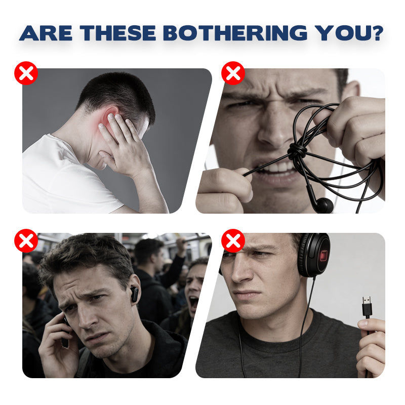 🔥Casque Bluetooth sans fil à conduction aérienne avec microphone